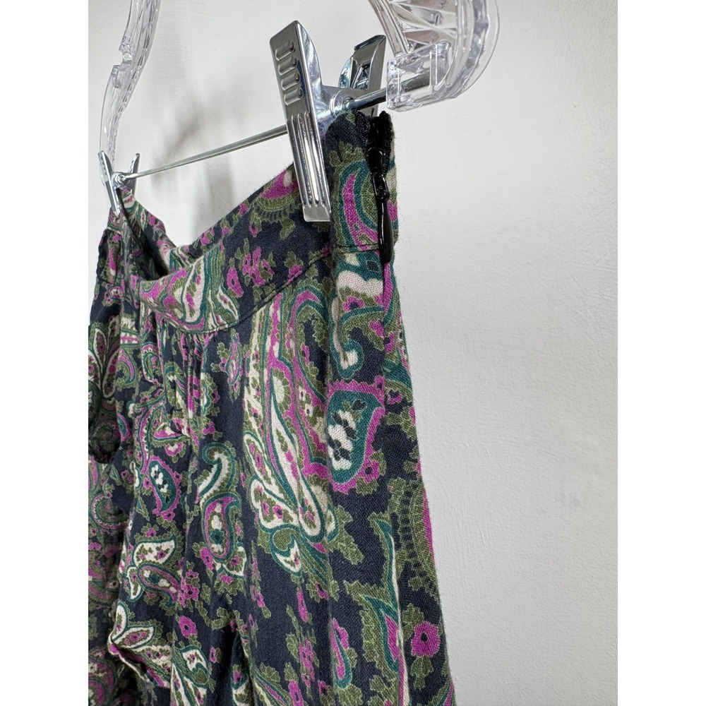 Sundance Womens Small Paisley Ruffle Cotton Midi Skirt Blue Purple Boho Floral - Picture 8 of 10